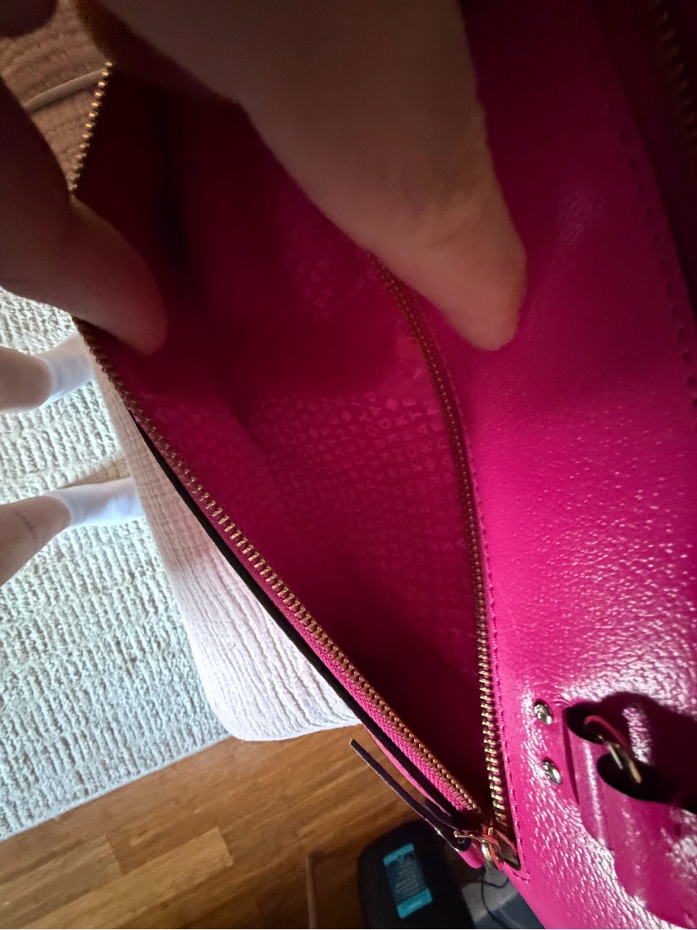 NWOT Kate Spade Hot Pink Pebbled Leather Dome Satchel - Picture 8 of 14